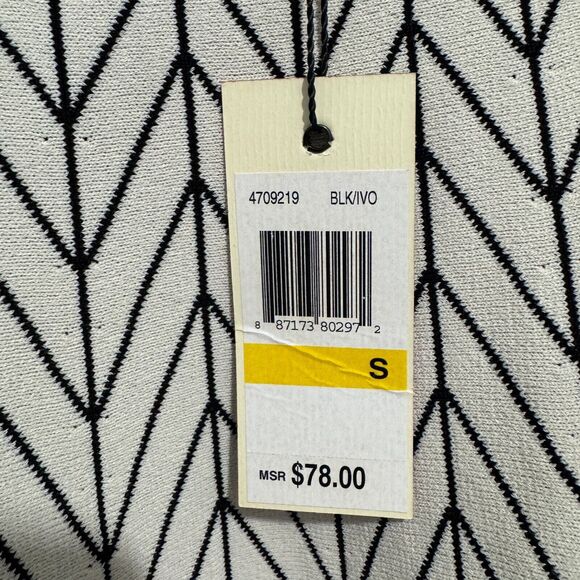 Studio M Women's Y2K 2000 Elastic Waist Black and White Reversible Skirt  Small - Picture 10 of 16